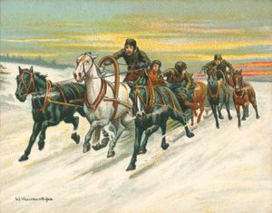 Yarışlar Tarihi ve Modern, Rus Kızak Yarışları (chromolitho)