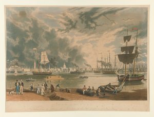New Orleans, Karşı taraftan orta veya Picayune Feribotu üzerinde kısa bir mesafe by William James Bennett