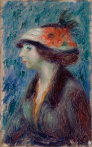 Çiçekli Şapkalı Kız by William James Glackens
