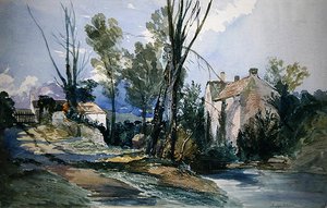 Staffordshire Mill (kağıt üzerine sulu boya) by William James Muller