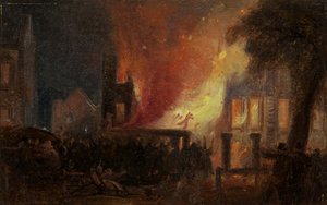 Bristol İsyanları: Kraliçe Meydanının Yakılması: Özel Ev by William James Muller
