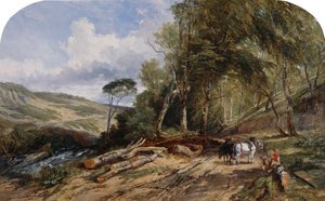 Kereste Çekmek (tuval üzerine yağlıboya) by William James Muller