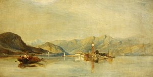 Lago Maggiore ve Isola Bella (tuval üzerine yağlı boya) by William James Muller