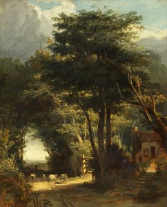 Uzakta Frenchay Kilisesi ile Manzara (tuval üzerine yağlı boya) by William James Muller