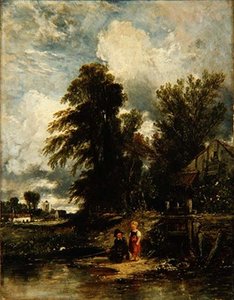Çocuklarla balık tutan Millpond by William James Muller