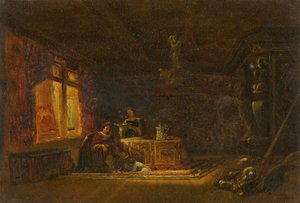 Baronial Hall (tuval üzerine yağlı boya) by William James Muller
