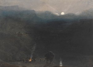 Mauritius - Black River Gorge'da Kömür Brülörleri Ateşi ile Ayışığı by William John Chamberlayne