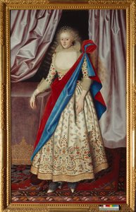 Leydi Isabella Rich c.1615 (tuval üzerine yağlıboya) by William Larkin