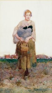 Bir Demet Taşıyan Genç Bir Kadın by William Lee Hankey