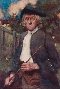 The Deserted Village için İllüstrasyon, Oliver Goldsmith (renkli lito) by William Lee Hankey