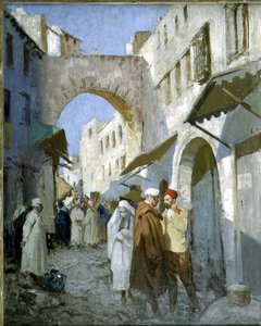 Fas Sokak Sahnesi (Tetuan) (tuval üzerine yağlıboya) by William Lee Hankey