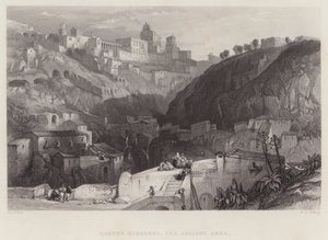 Castro Giovanni, Antik Enna (gravür) by William Leighton Leitch
