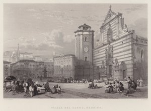 Piazza Del Duomo, Messina (gravür) by William Leighton Leitch