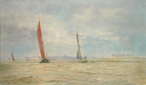 Hoo Fort, River Medway (kağıt üzerine suluboya) by William Lionel Wyllie