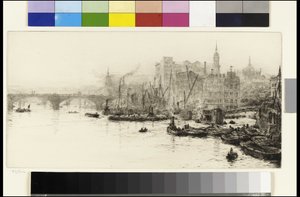 Londra Köprüsü, Cannon Caddesi ve Billingsgate by William Lionel Wyllie
