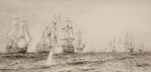 Gemiler, dört direkli, savaşa girdi by William Lionel Wyllie