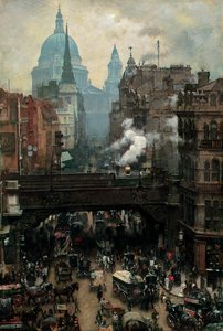 St. Paul"s ve Ludgate Hill, c.1887