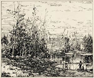 Bir Göletin Kenarı, Maine by William Louis Jnr. Sonntag