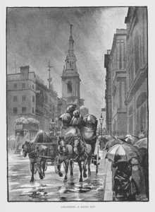 Cheapside, Yağmurlu Bir Gün (lito) by William Luker