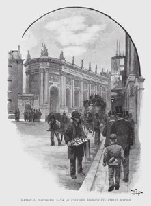 İngiltere Ulusal İl Bankası, Bishopsgate Caddesi içinde (litho) by William Luker