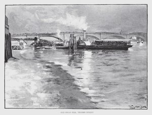 Eski Kuğu İskelesi, Thames Caddesi (taş) by William Luker
