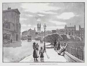 Smithfield ve St Bartholomew Hastanesi (lito) by William Luker