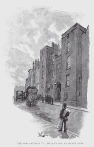 Lincoln's Inn'in Eski Geçidi, Chancery Lane (litho)