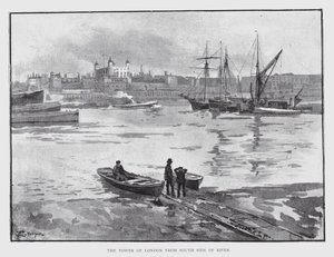 Nehrin Güney Yakasından Londra Kulesi (litho) by William Luker