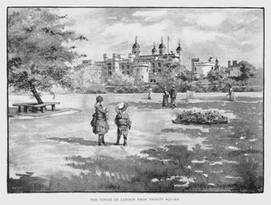 Trinity Meydanı'ndan Londra Kulesi (litho) by William Luker