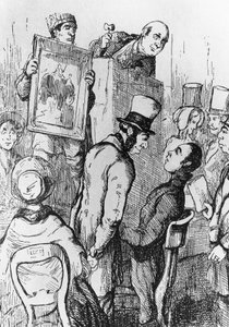 Satılık Fil, Vanity Fair'in 17. bölümü için illüstrasyon, William Makepeace Thackeray'ın (1811-1863) romanı, William Makepeace Thackeray'ın (1811-1863) çizim üstüne gravür, 1882'de Chicago'da yayınlandı