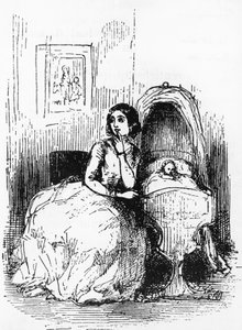 Pendennis Tarihi, Talihleri ve Talihsizlikleri, Dostları ve En Büyük Düşmanı için İllüstrasyon, William Makepeace Thackeray'ın (1811-1863) romanı, William Makepeace Thackeray'ın (1811-1863) çizim üstüne gravür, 1888'de yayınlandı, Boston