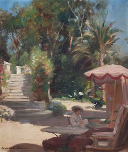 Hotel Garden, Grasse-en-Vence, İmzalı sol alt Marshall Brown (tuval üzerine yağlı boya)