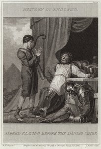 Alfred Danimarkalı şefin önünde oynuyor by William Marshall Craig