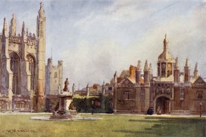 Kings College Şapeli ve Giriş Mahkemesi, Fellows Binalarından by William Matthison