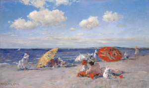 Sahilde, c.1892 (tuval üzerine yağlı boya) by William Merritt Chase