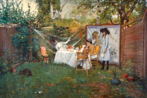 Açık havada kahvaltı by William Merritt Chase