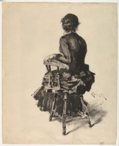 Oturan kadın by William Merritt Chase