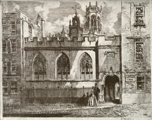 Cliffords Inn Salonu ve Saat Kulesi, St. Clement Danes Beyond Fener Kulesi, 1934. by William Monk