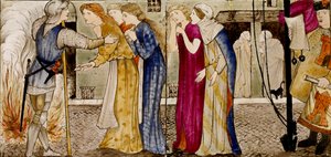 On altı karo, 1862-1865'teki 'Briar Rose' masalının sekiz illüstrasyonunu oluşturur. Sanatçılar: William Morris, Sir Edward Coley Burne-Jones. by WilliamWilliam Morris, Sir Edward Coley Burne Jones