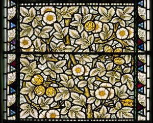 Kirkcaldy Eski Kirk, Morris & Co., William Morris, Yaban Gülleri ve Fındıklar, 1886 by William Morris