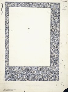 Tam sayfa kenarlık için orijinal çizim by William Morris