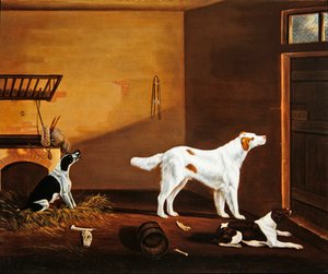 Bir ahırda üç köpek by William Nedham