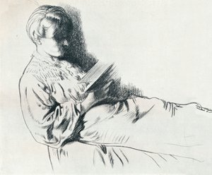 Sanguine çizim, c20. yüzyıl 1932