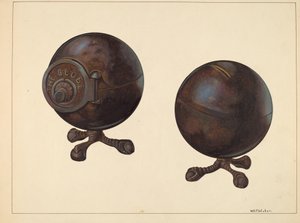 The Globe Coin Bank, c. 1938. by William O. Fletcher