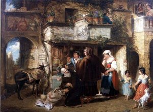 "Manastırın ikramı. Siz belayı öpmek ve gözlerinize toz atmak" by William Parrott