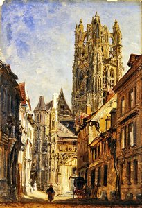 St Laurent Kilisesi, Rouen, 1860 dolayları (gemiye serilmiş kağıt üzerine yağlı boya)