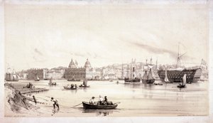 Greenwich'in Thames Nehri boyunca görünümü, Londra, c1841. by William Parrott