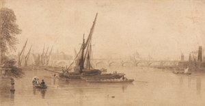 MA Taylor, Esq Bahçesinden Waterloo Köprüsü. by William Parrott