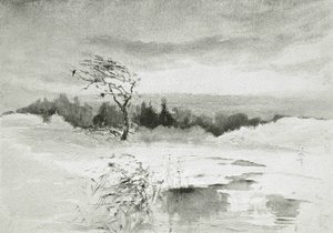 Su ve Rüzgarlı Ağaç ile Manzara by William Parsons Winchester  Dana