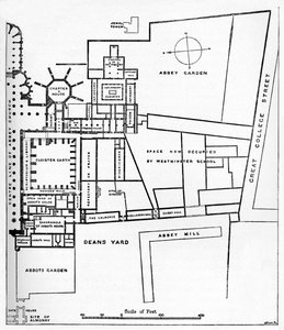 Westminster Benedictine Manastırı'nın Planı, c1897
